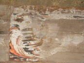 Рис.15 - Георгиевская церковь (1685 г.) Среднепогостского прихода. Сохранившейся фрагмент росписи на подзоре верхнего четверика.